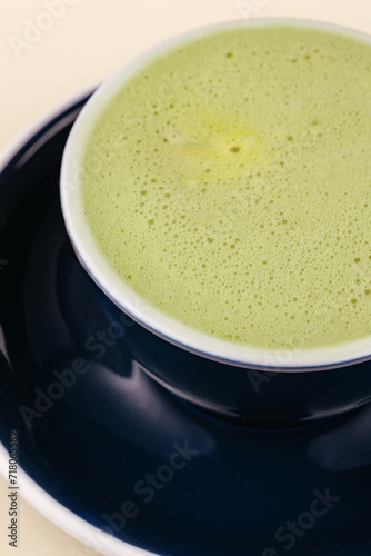 Matcha latte cup with clipping path.