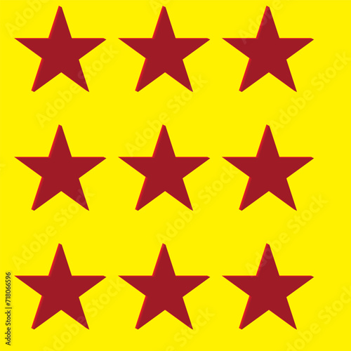 Star vector icons. Three stars customer product rating review. Set of star symbols isolated. Rating star signs collection