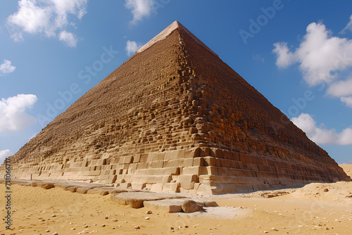 the Great Pyramid of Giza Under a Clear Blue Sky