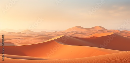 The barren desert landscape is light brown in color. generative AI