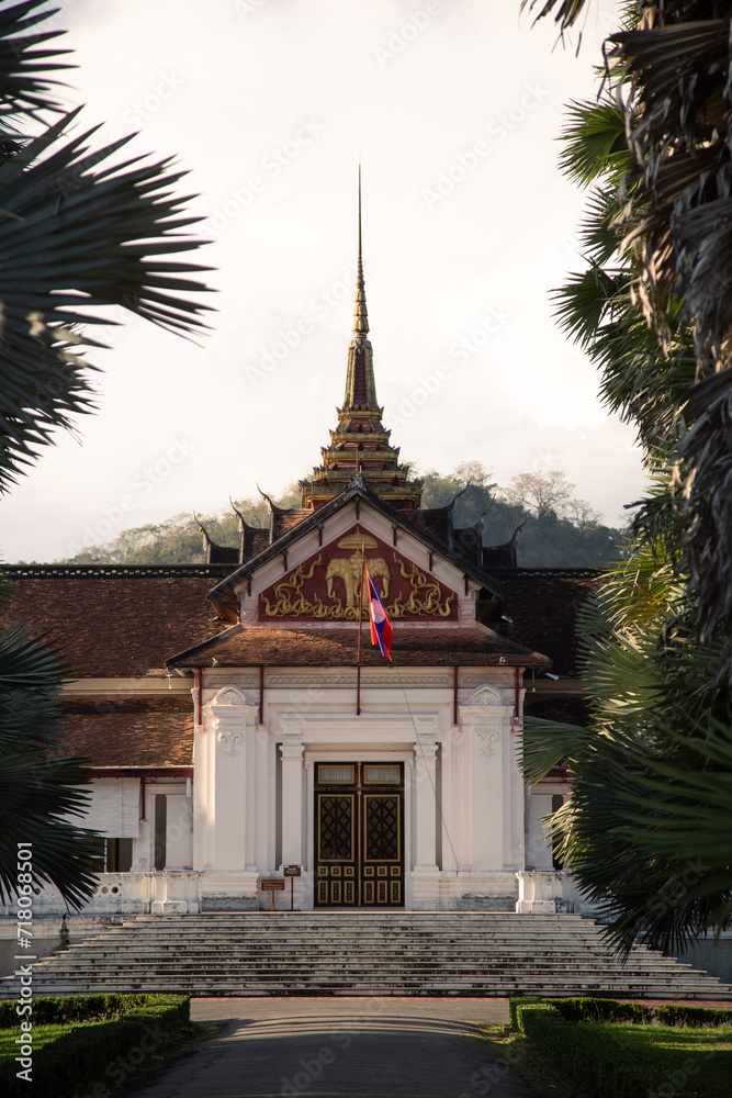 Luang Prabang's Royal Palace during golden hour, Laos