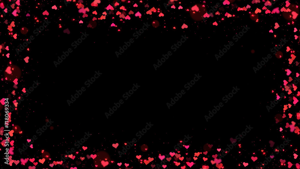 Heart frame for Valentines Day on black Heart frame for Valentines Day on black
