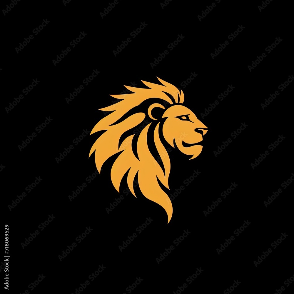 Lion Animal Colorful Symbol Flat Object Generative AI