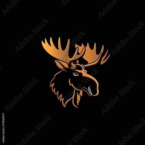 Moose Animal Colorful Illustration Flat Figure Generative AI