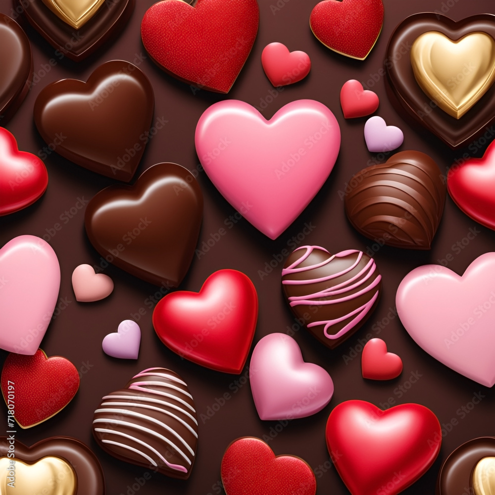 Background full of Valentine's chocolate confessing love
