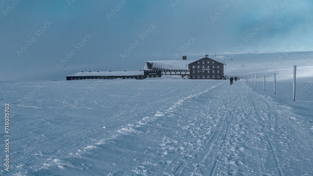Naklejka premium Krkonoše giant mountains in czech republic in winter