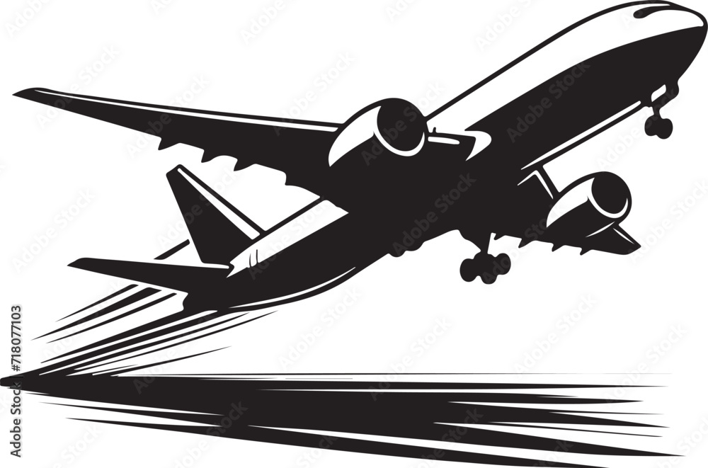 airplane silhouette vector illustration 
