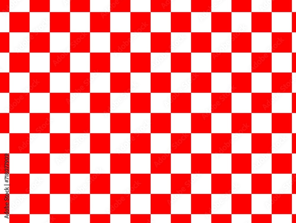 Alternating red and white square pattern. red and white background. Alternating red and white square pattern. red and white background.