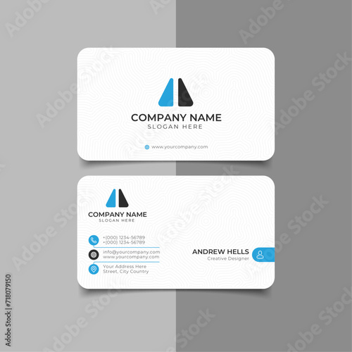 elegant minimal white and blue business card template