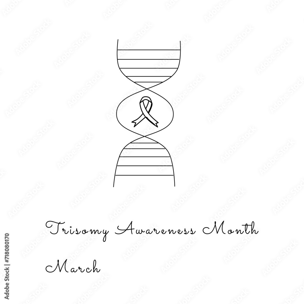 For the celebration of Trisomy Awareness Month, this single line artwork is suitable. For the celebration of Trisomy Awareness Month, this single line artwork is suitable.