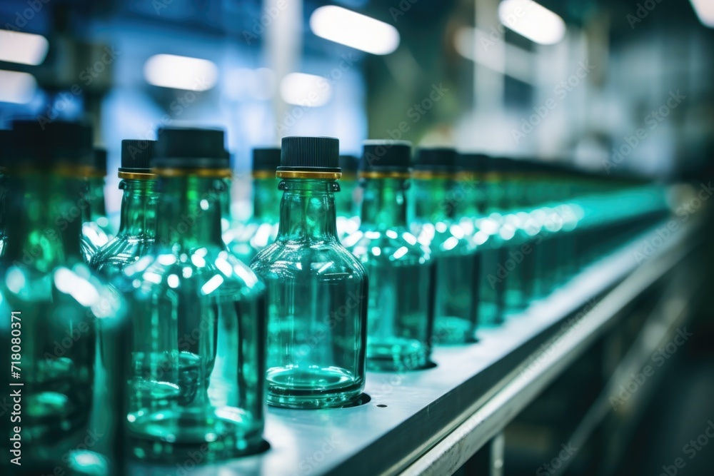 Bottling Plant Production Line with Glass Bottles