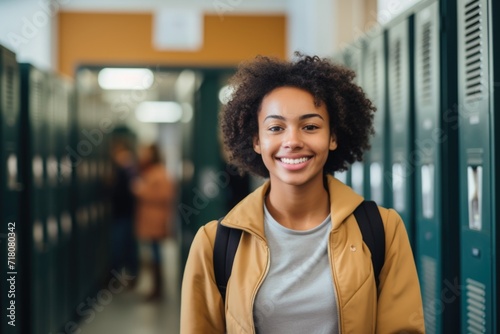 Portrait of a smiling female high school student