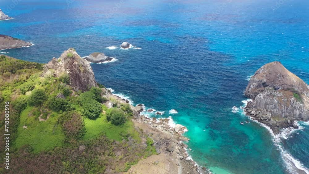 Drone view of the Sueste beach of the Fernando de Noronha Archipelago, Brazil Drone view of the Sueste beach of the Fernando de Noronha Archipelago, Brazil