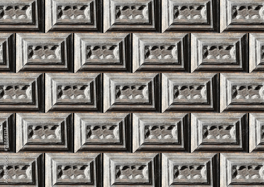 Wooden bricks. Wood brick texture. Decorative wooden door background. Design pattern. Square frame architecture background. Geometric carpentry wall. Old, antique rustic door. Wooden pattern texture. Wooden bricks. Wood brick texture. Decorative wooden door background. Design pattern. Square frame architecture background. Geometric carpentry wall. Old, antique rustic door. Wooden pattern texture.