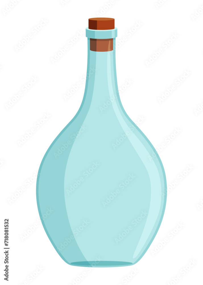 Glass bottle cartoon style vector icon. Vector blank and empty wine bottle Glass bottle cartoon style vector icon. Vector blank and empty wine bottle