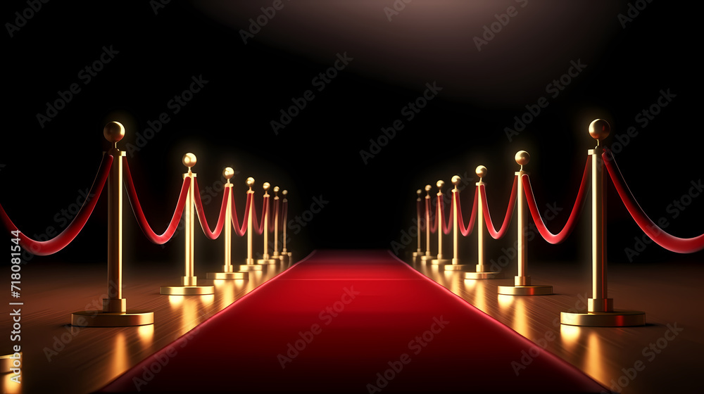 Red carpet staircase background, VIP entrance, night awards ceremony Red carpet staircase background, VIP entrance, night awards ceremony