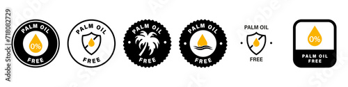 Palm Oil Free. Set of vector labels for product package.