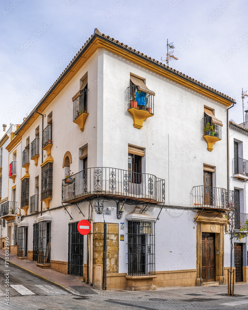 Fototapeta premium Historic houset in the old town of Ronda, Malaga, Andalusia, Spain