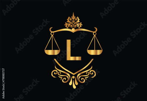 Low firm logo with latter L vector template, Justice logo, Equality, judgement logo vector illustration