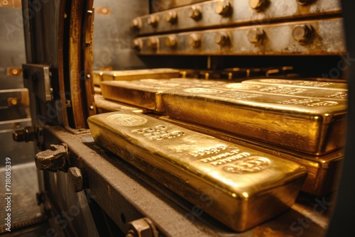 The gold bars are in the bank's vault