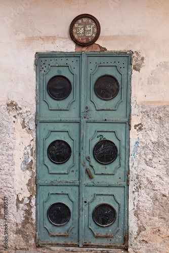 A door to a house in the Casbah district. Algiers the capital of Algeria. Africa. © Rostislav