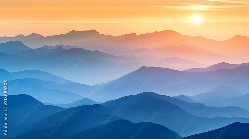 Mountain range at sunrise