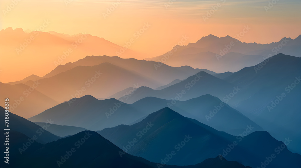 Mountain range at sunrise Mountain range at sunrise
