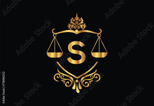 Low firm logo with latter S vector template, Justice logo, Equality, judgement logo vector illustration