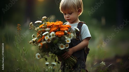 Cute little child in a sunn...