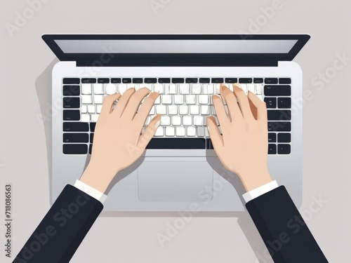 person typing on a laptop