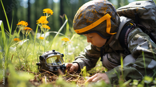 Cute little child in a sunn...