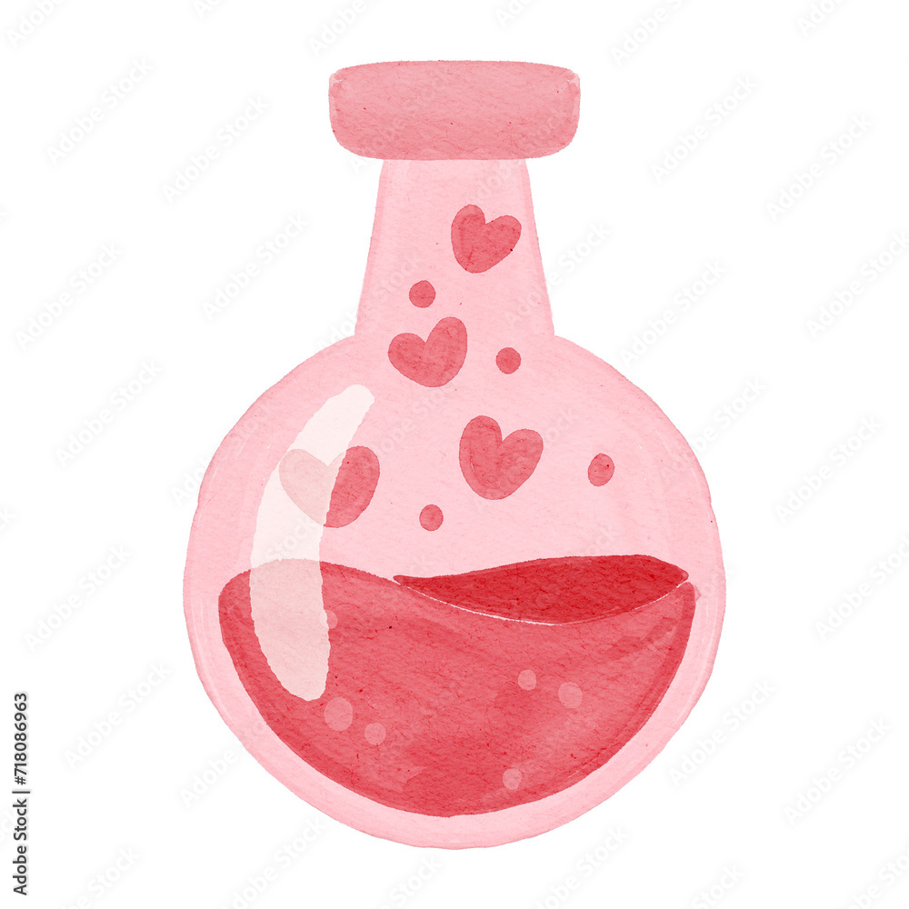 Valentine Love Potion Watercolor Style Valentine Love Potion Watercolor Style