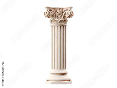 Greek Column, isolated on a transparent or white background