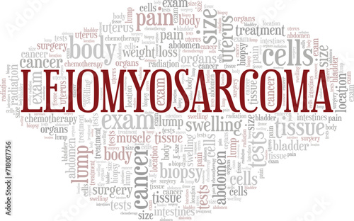 Leiomyosarcoma word cloud conceptual design isolated on white background.
