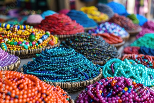 Colorful Beaded Jewelry on Display © Julia Jones