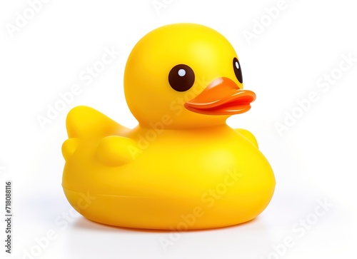 Yellow Rubber Duck isolated on white Background. generative AI