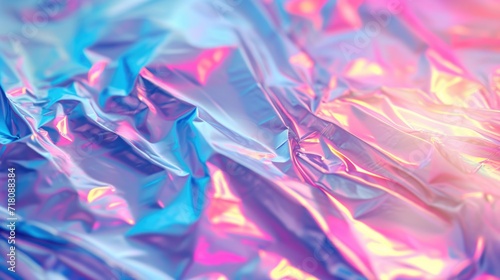 Blurred abstract Modern pastel colored holographic background in 80s style.