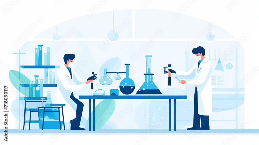 A chemist holding a flask in a microscope is the type of scientist who conducts research in a lab or hospital.