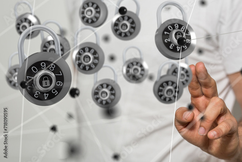 network holding in hand 3d ...