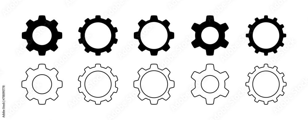 Setting Icon or Gear Wheel Set. Cogwheel Setting Icon Collection Setting Icon or Gear Wheel Set. Cogwheel Setting Icon Collection