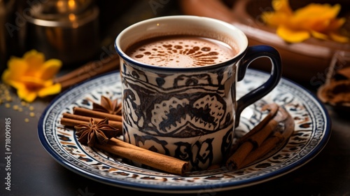 cup of coffee with cinnamon