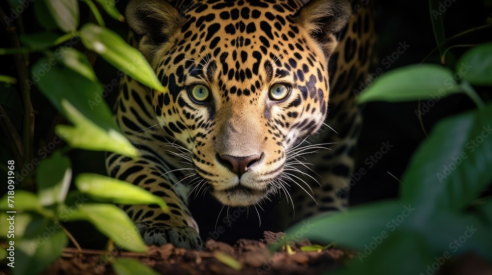 A prowling jaguar in a South American rainforest A prowling jaguar in a South American rainforest