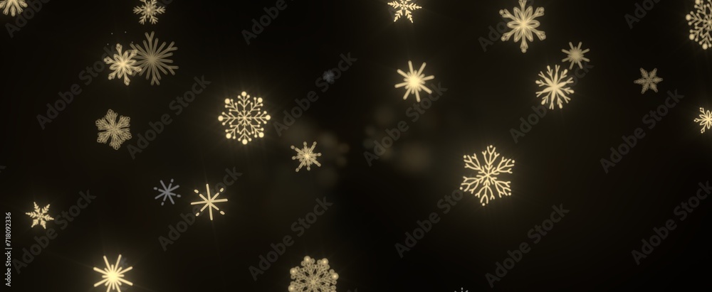 Snowflakes and bokeh lights on the blue Merry Christmas background. 3D render Snowflakes and bokeh lights on the blue Merry Christmas background. 3D render