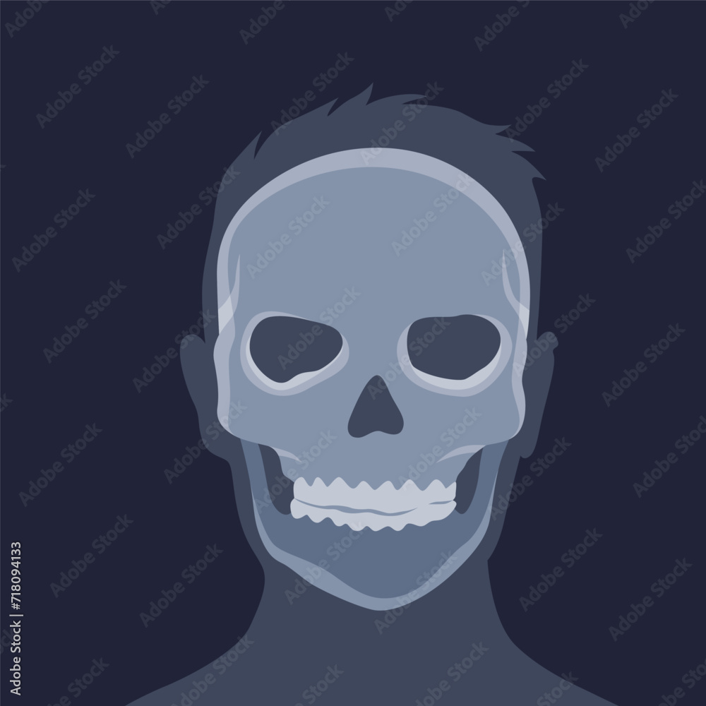 Fototapeta premium Human bones orthopedic and skeleton icon, bone x-ray image of human joints, anatomy skeleton flat design vector illustration