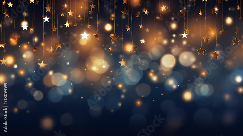 Festive decorative glitter lights background banner. Colorful abstract background with glitter © Derby