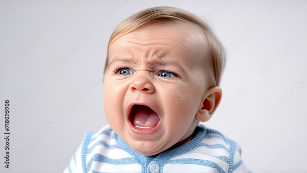 little boy 2 years old, crying looking at the camera, isolated on white background. little boy 2 years old, crying looking at the camera, isolated on white background.