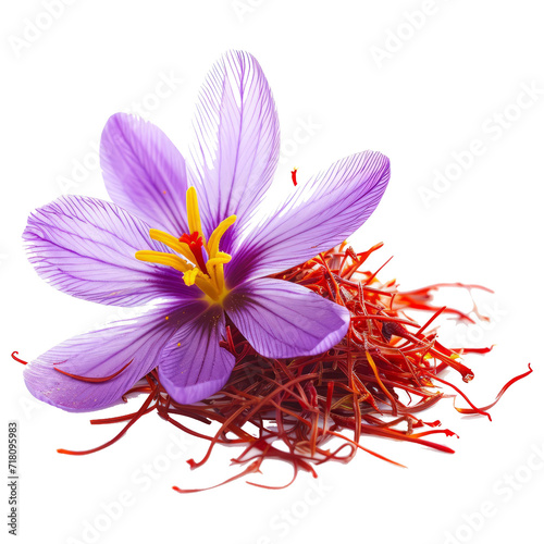 Saffron is a spice derived from the flower of Crocus sativus photo