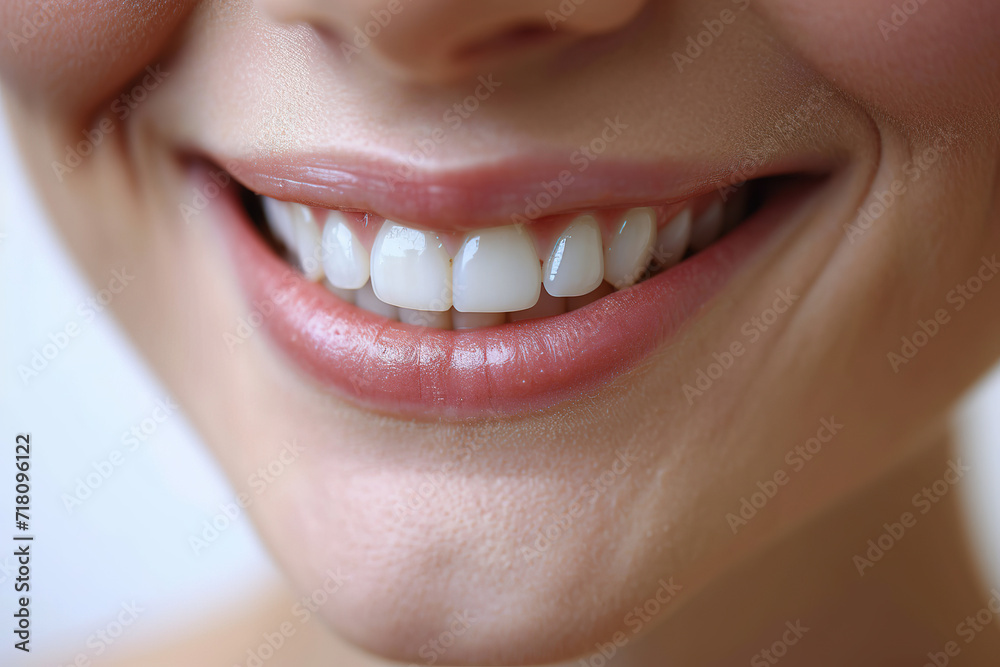 a close up photo of the lower part of a female face. beautiful cute smile with very clean perfect teeth. chin, nose and mouth visible. dental service advertisement. white background. a close up photo of the lower part of a female face. beautiful cute smile with very clean perfect teeth. chin, nose and mouth visible. dental service advertisement. white background.