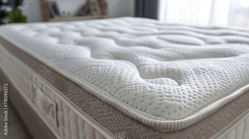 Luxury Quilted Mattress Closeup Comfort Bedroom Furniture