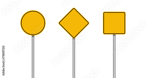 Yellow street road sign boards. roadsigns isolated. Vector illustration